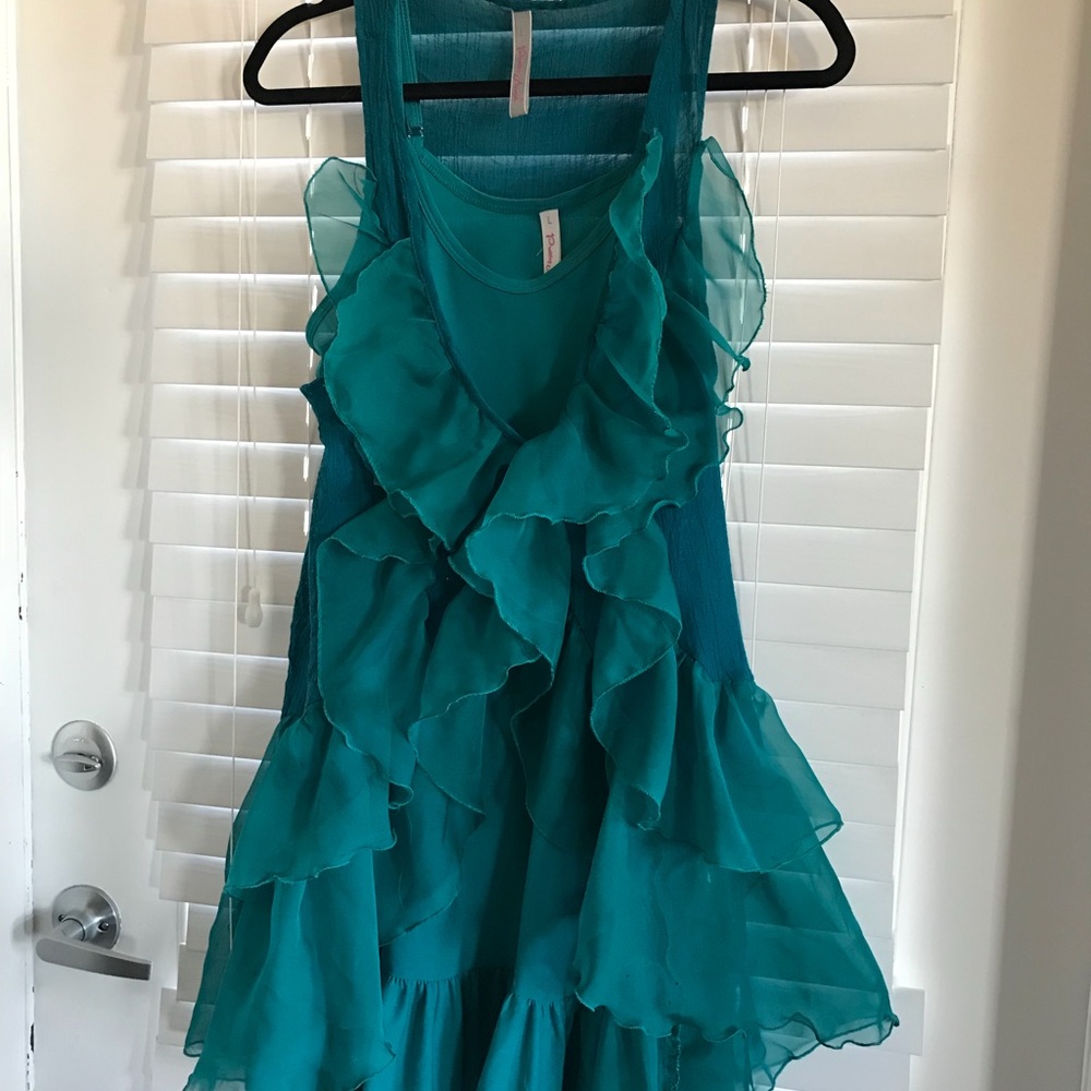 Adorable Teal Two PC Dress